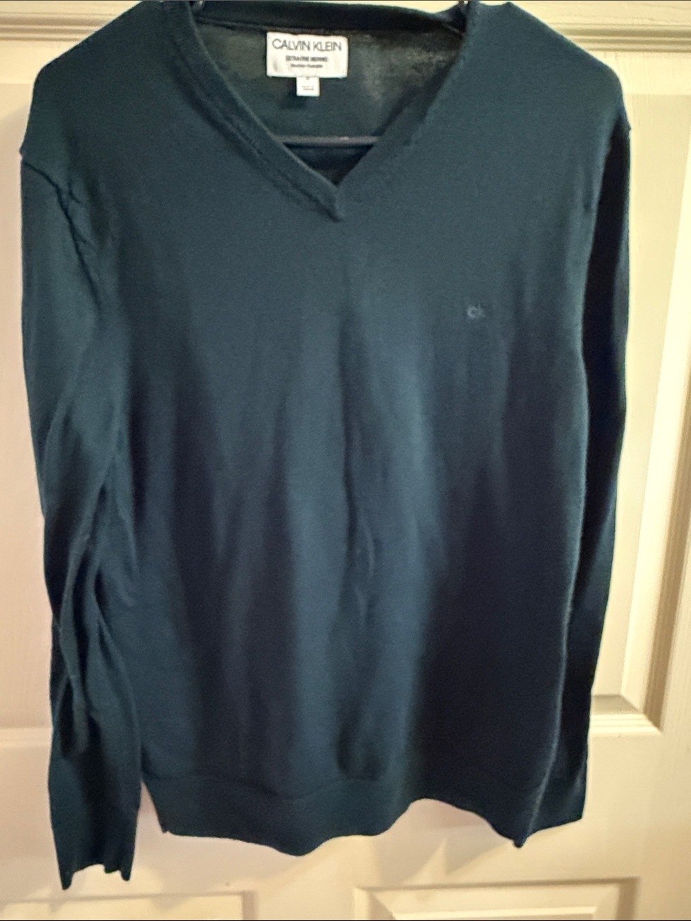 Calvin Klein Men's Dark Teal V-Neck Sweater